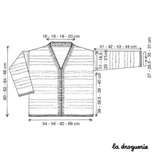Fiche tricot de la veste Rue du square Montsouris - La Droguerie