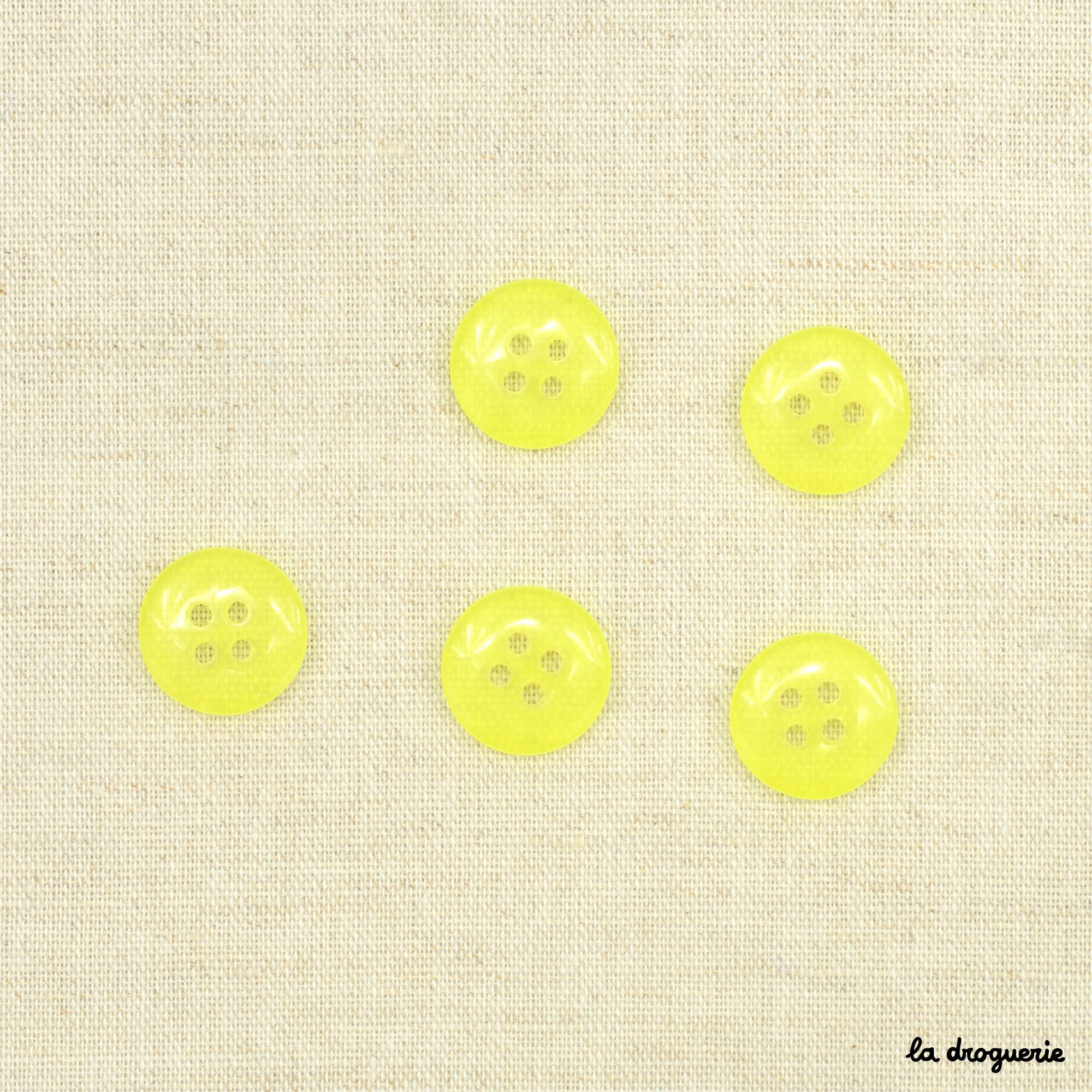 Boutons mercerie : boutons Bouton été jaune 4 trous - Ma Petite Mercerie