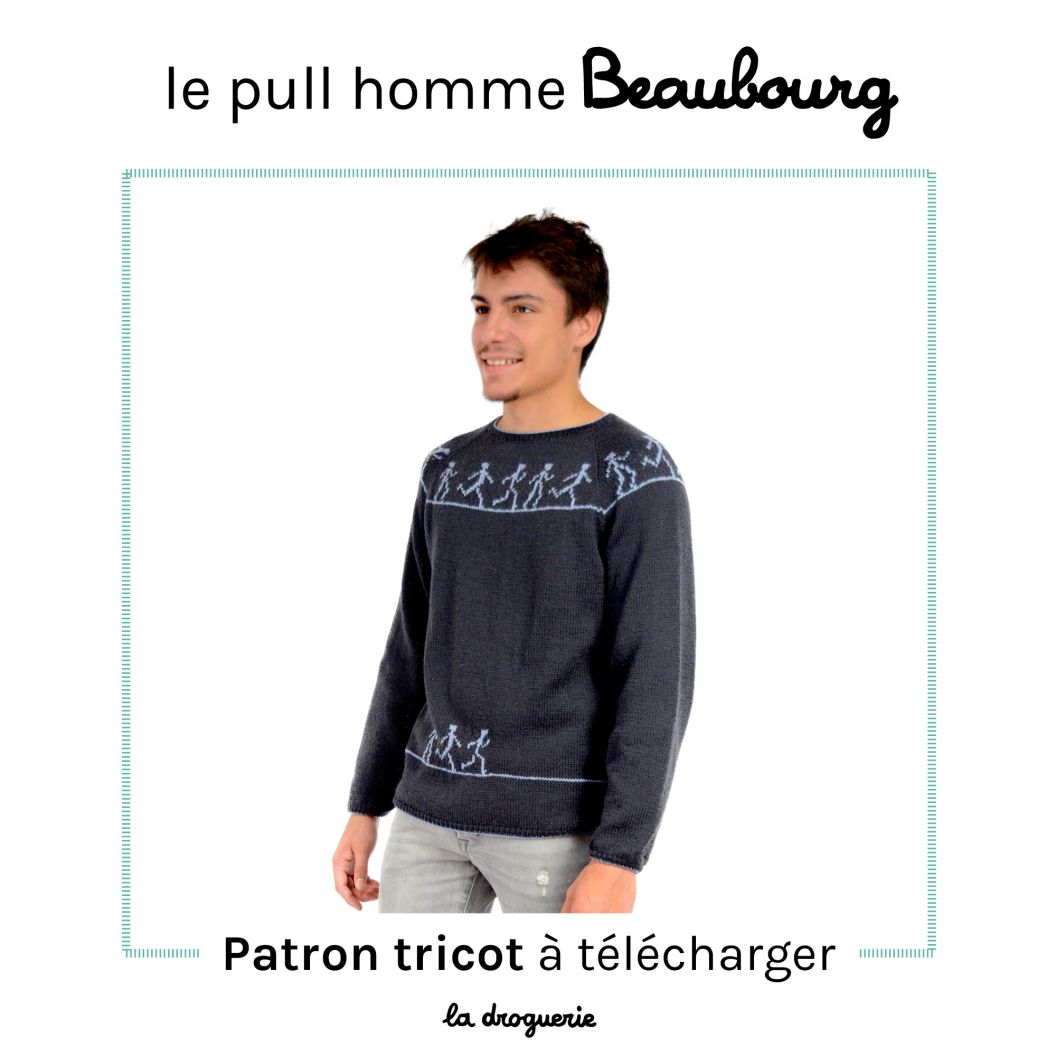 Pull-Over 'Tricot' Bleu/Blanc Homme