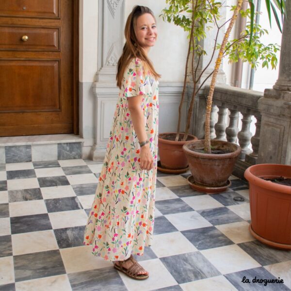 Kit coudre Robe longue Granada March aux fleurs La Droguerie