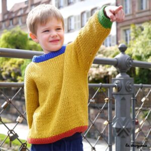 Pull en tricot à jeux de mailles pour enfant garçon