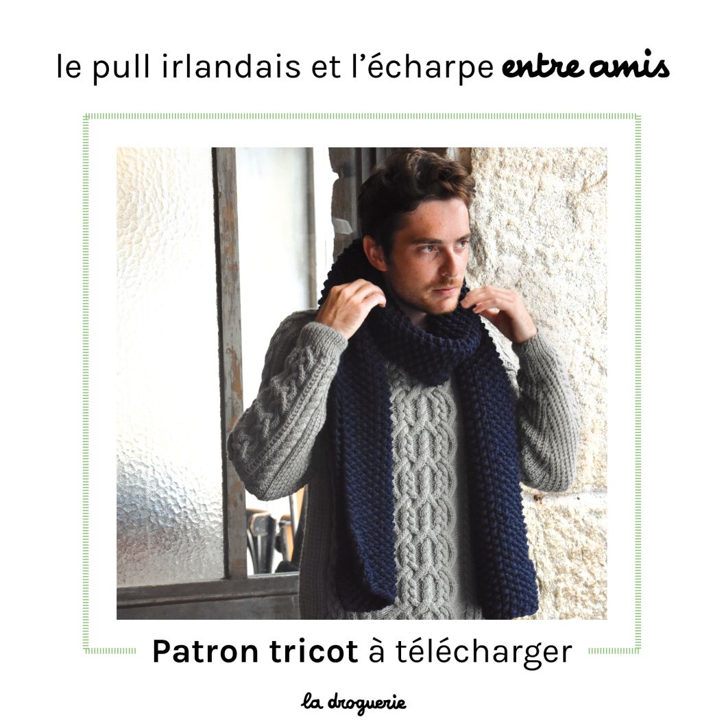 Modele Tricot Pull homme torsades tricot laine Mohair - la Ferme d